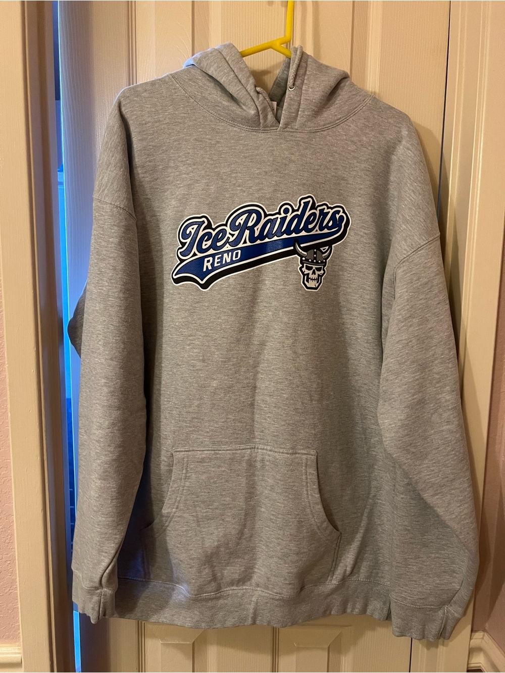 Reno Ice Raiders, 3XL, Gray Pullover Hoodie Sweatshirt